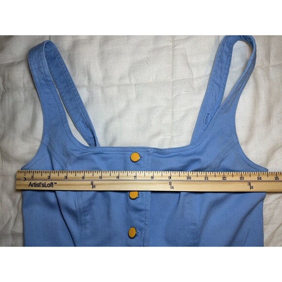 COLOR ME COURTNEY Alle‎ Blue Canvas Utility Dress Women's SIZE 4 - Picture 10 of 13